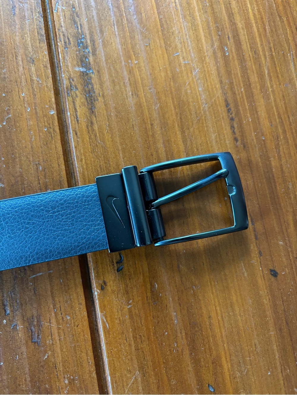 Nike gray & shoes White Leather Belt reversible